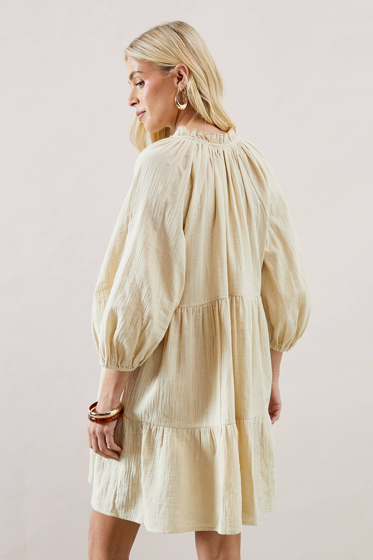 Wallis Robe Smock Étagée Texturée Petite