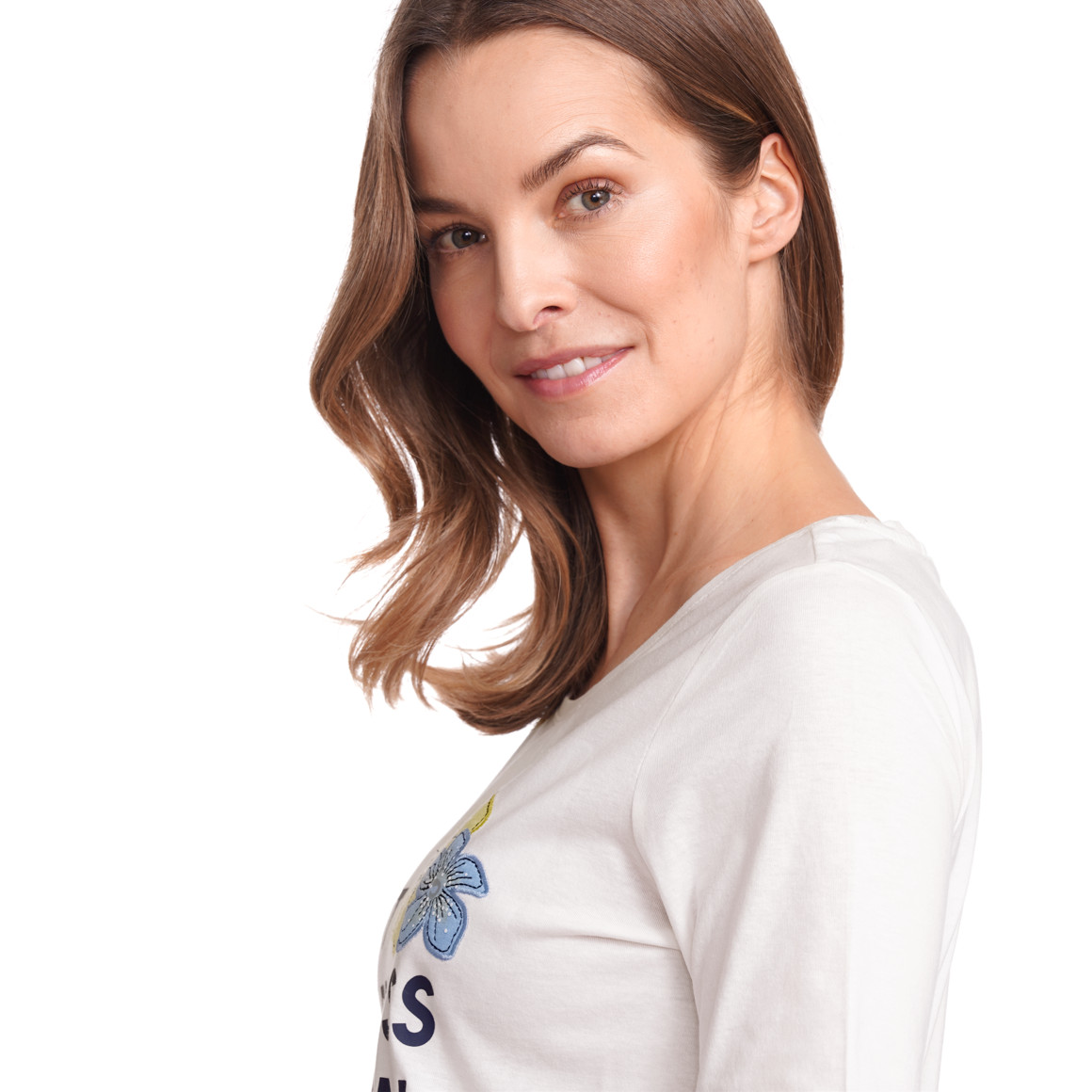 Gina Benotti Damen T-Shirt mit Message-Print weiss