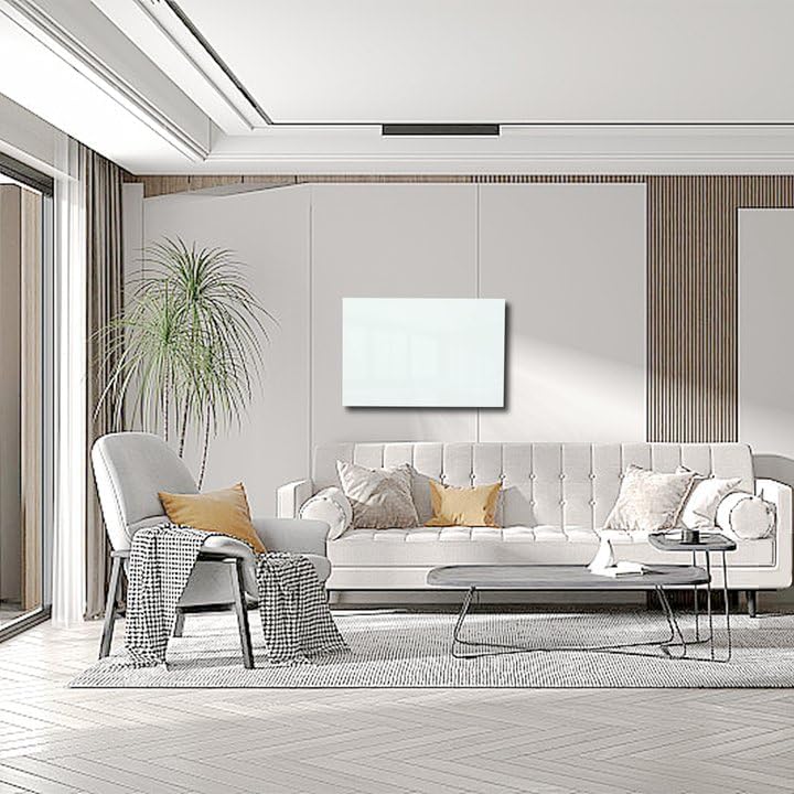 Infrarot-Glasheizung 600W – Infrarotheizung Wandmontage bis 120 Grad Celsius für 10-20㎡ - Smart-Elektroheizung mit Fernbedienung & WiFi (Tuya APP) - TÜV - 10 Jahren Garantie - Weiß