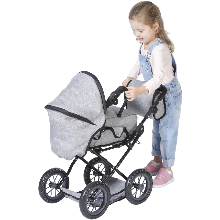 knorr toys® Puppenwagen Ruby - stone black grau
