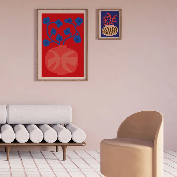 Paper Collective - The Red Vase Poster, 30 x 40 cm