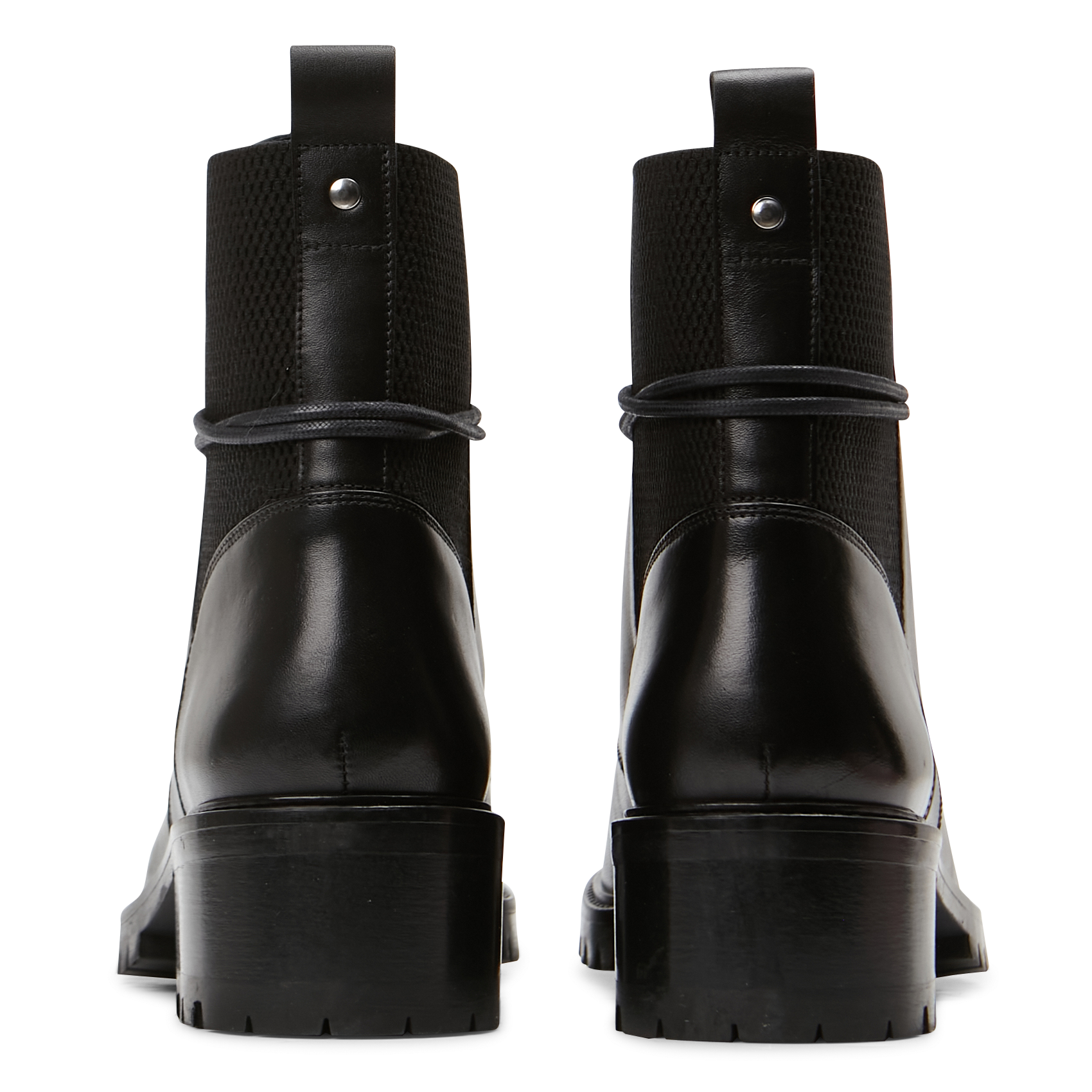 AZELIE - Boots à lacets en cuir lisse | Noir