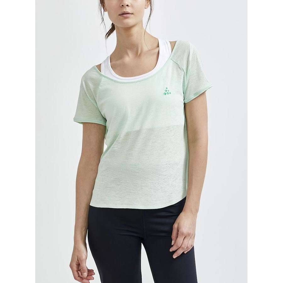 Craft CORE Charge Cross Back Hardloopshirt Korte Mouwen Groen Dames