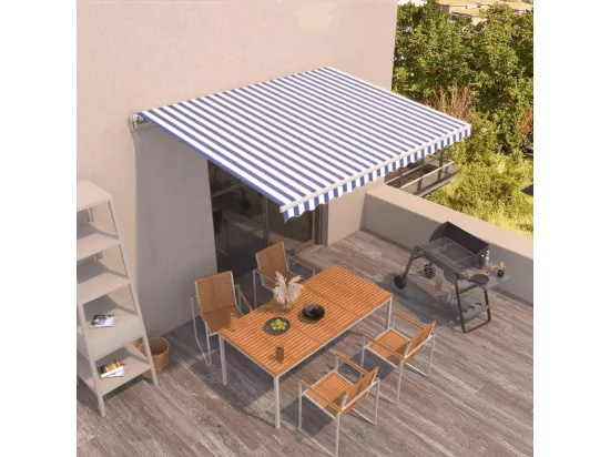 Auventanuel rétractable 450x350 Bleu et blanc
