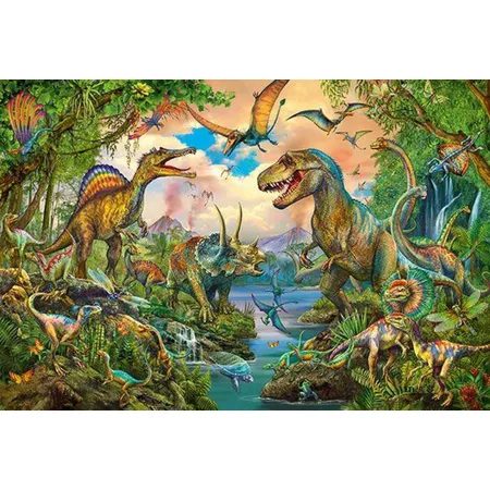 Schmidt Spiele KinderPuzzle - Wilde Dinos, 150 Teile, mit add on Tattoos Dinosaurier