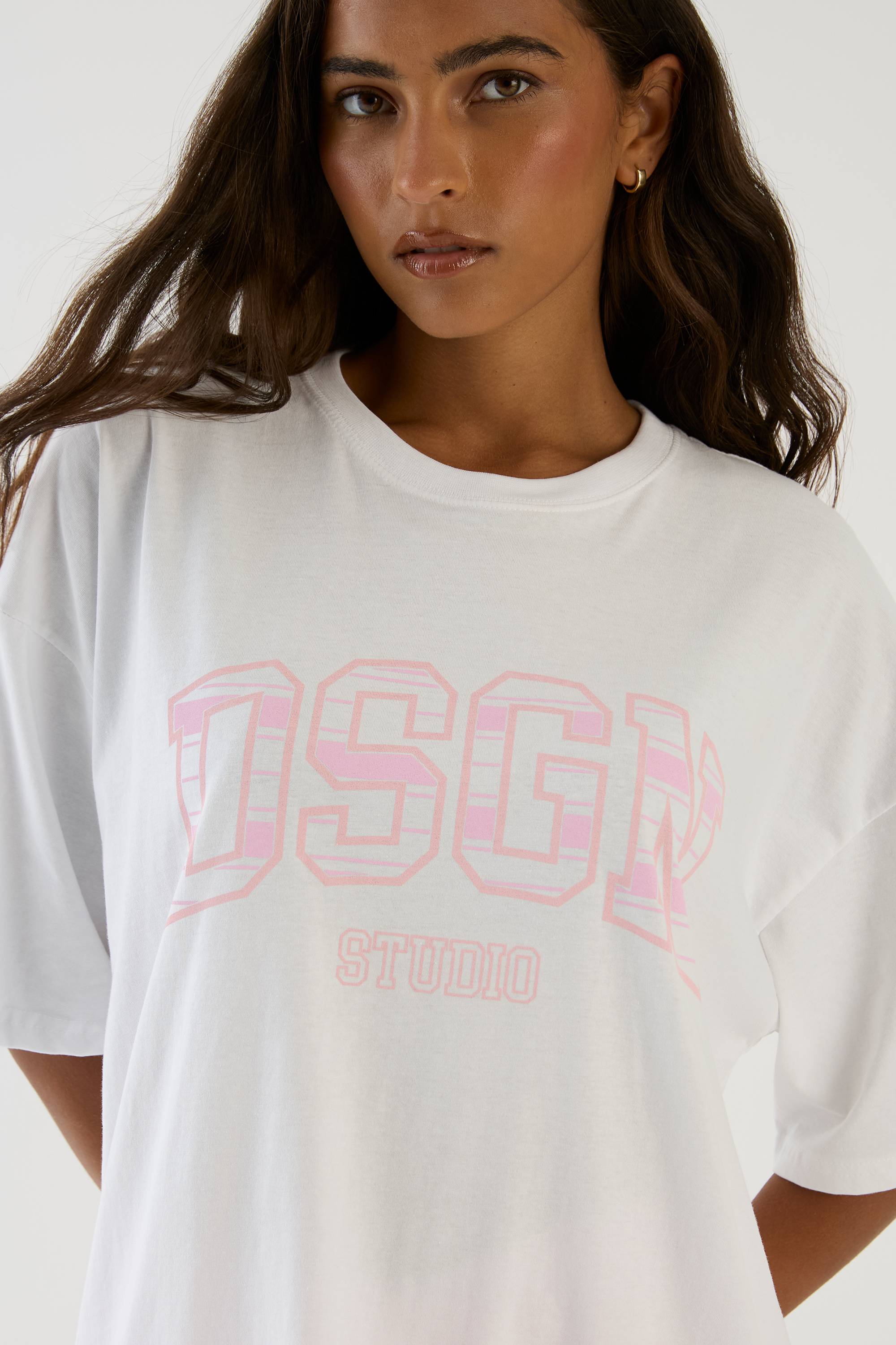T-shirt Oversize À Imprimé Rayures Universitaires Dsgn Studio