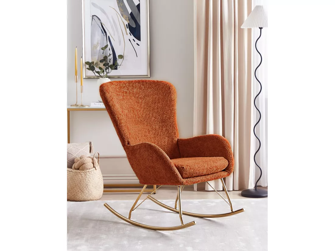 Fauteuil à bascule ANASET Bouclé Orange