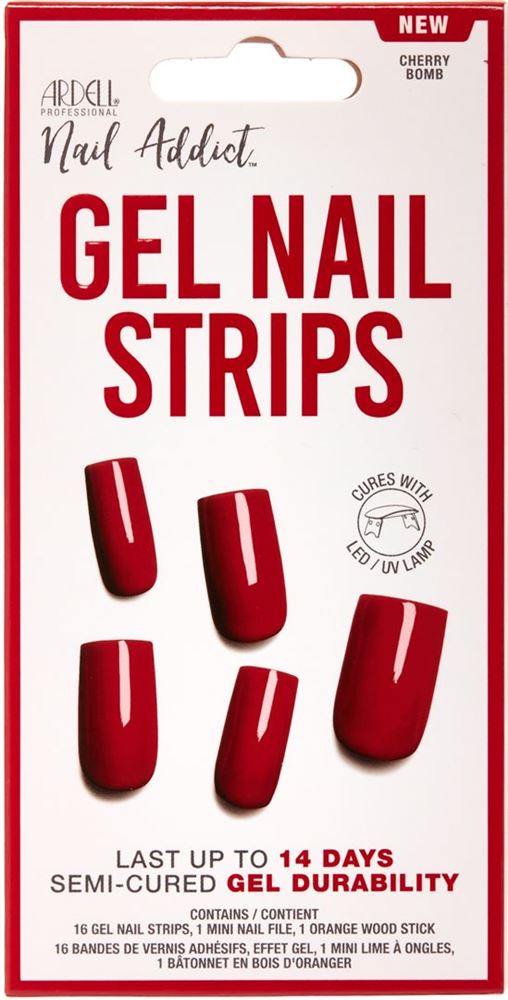 ARDELL Nail Addict Gel Nail Strips Cherry Bomb 16 Stk