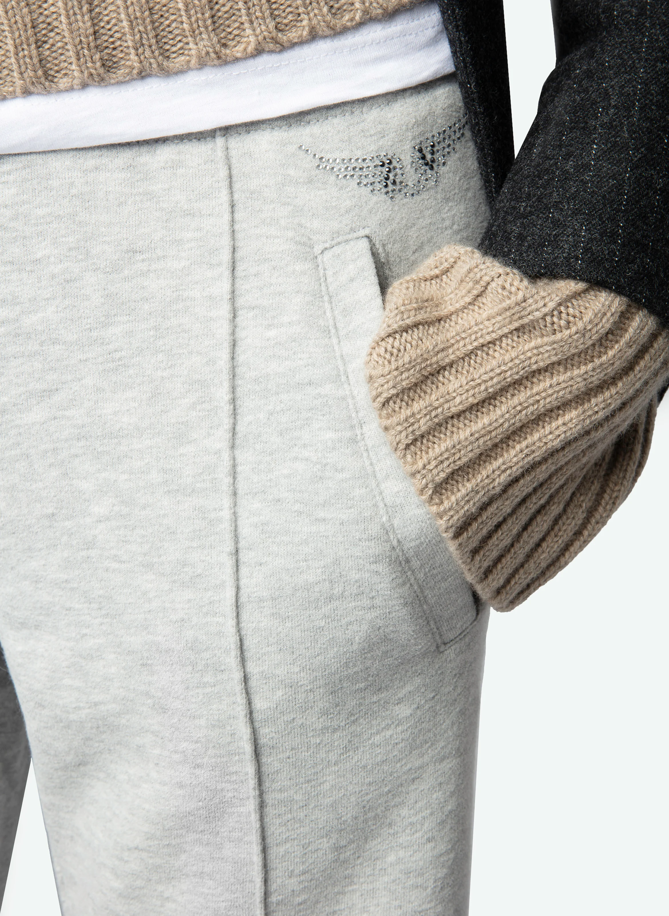 CHILL - Jogging droit en coton mélangé | Gris