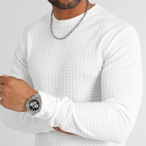 Sweat Texturé Oversize Square 0406 Blanc