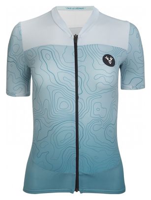 Maillot Manches Courtes Femme LeBram Grand Ballon Bleu Coupe Ajustée