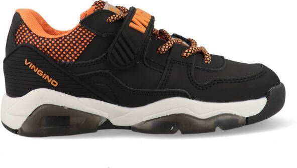 VINGINO leren sneakers zwart Leer Logo 32