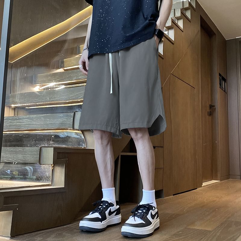 Posive - Effen shorts met trekkoord in de taille