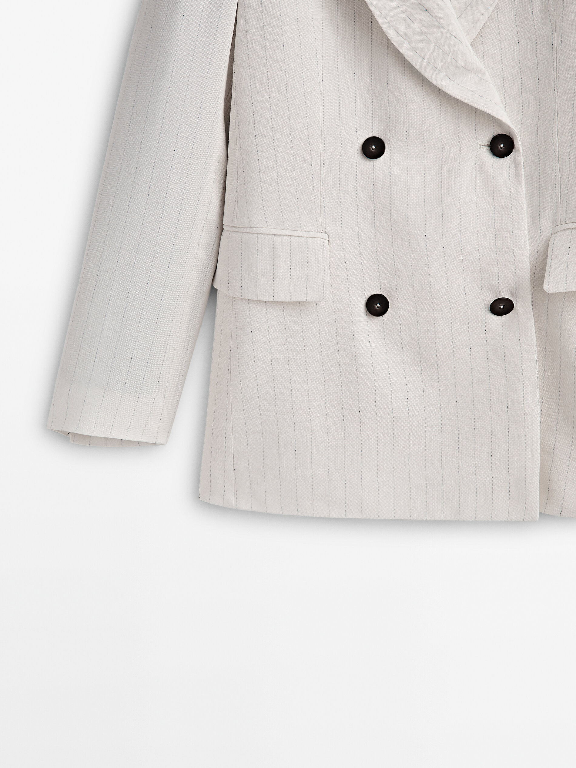 Blazer de abotoamento duplo com risca de giz - RAW