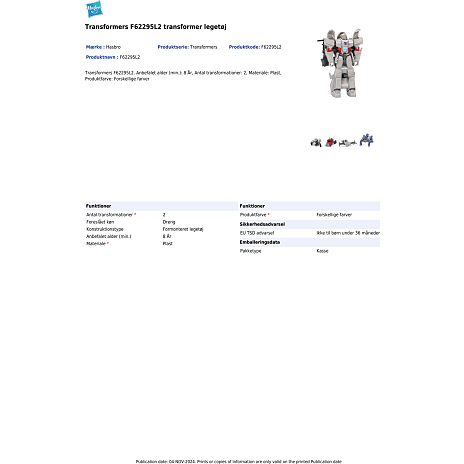 Transformers figur – flere varianter – assorteret