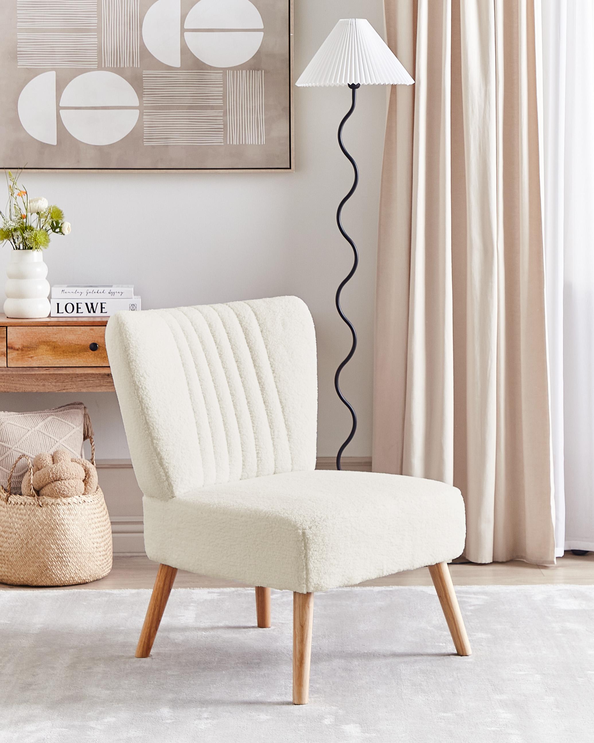 Fauteuil VAASA Bouclé Wit