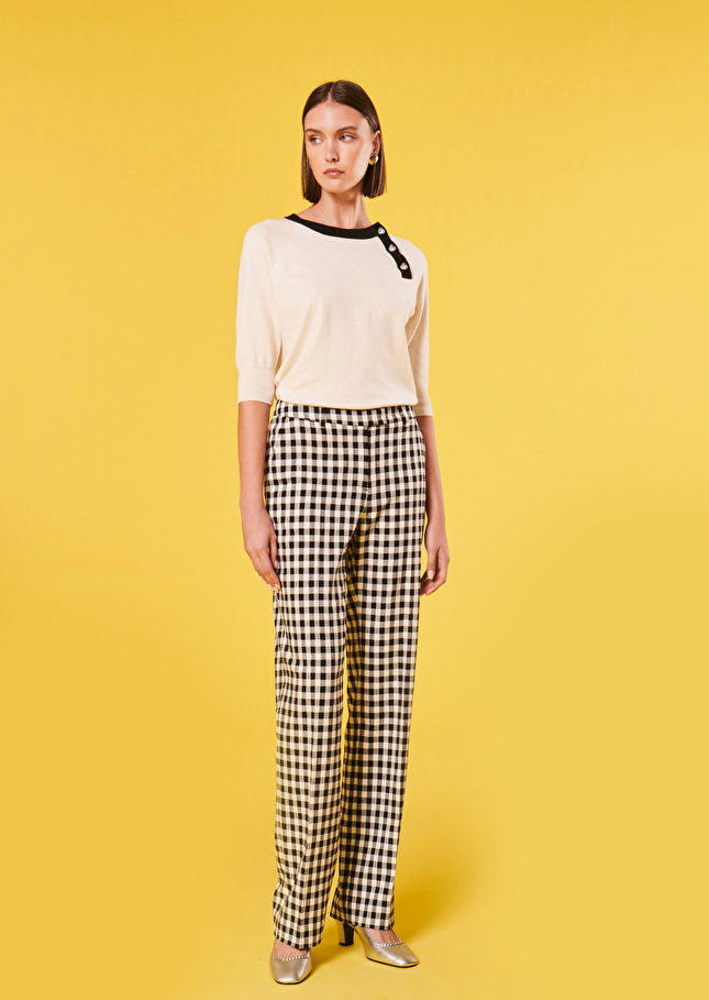 Pull Pastelleécru en laine et coton