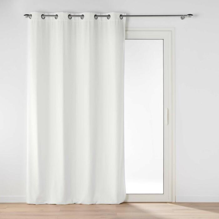 RIDEAU OEILLETS 135X260CM VELOURS UNI NOVANA BLANC