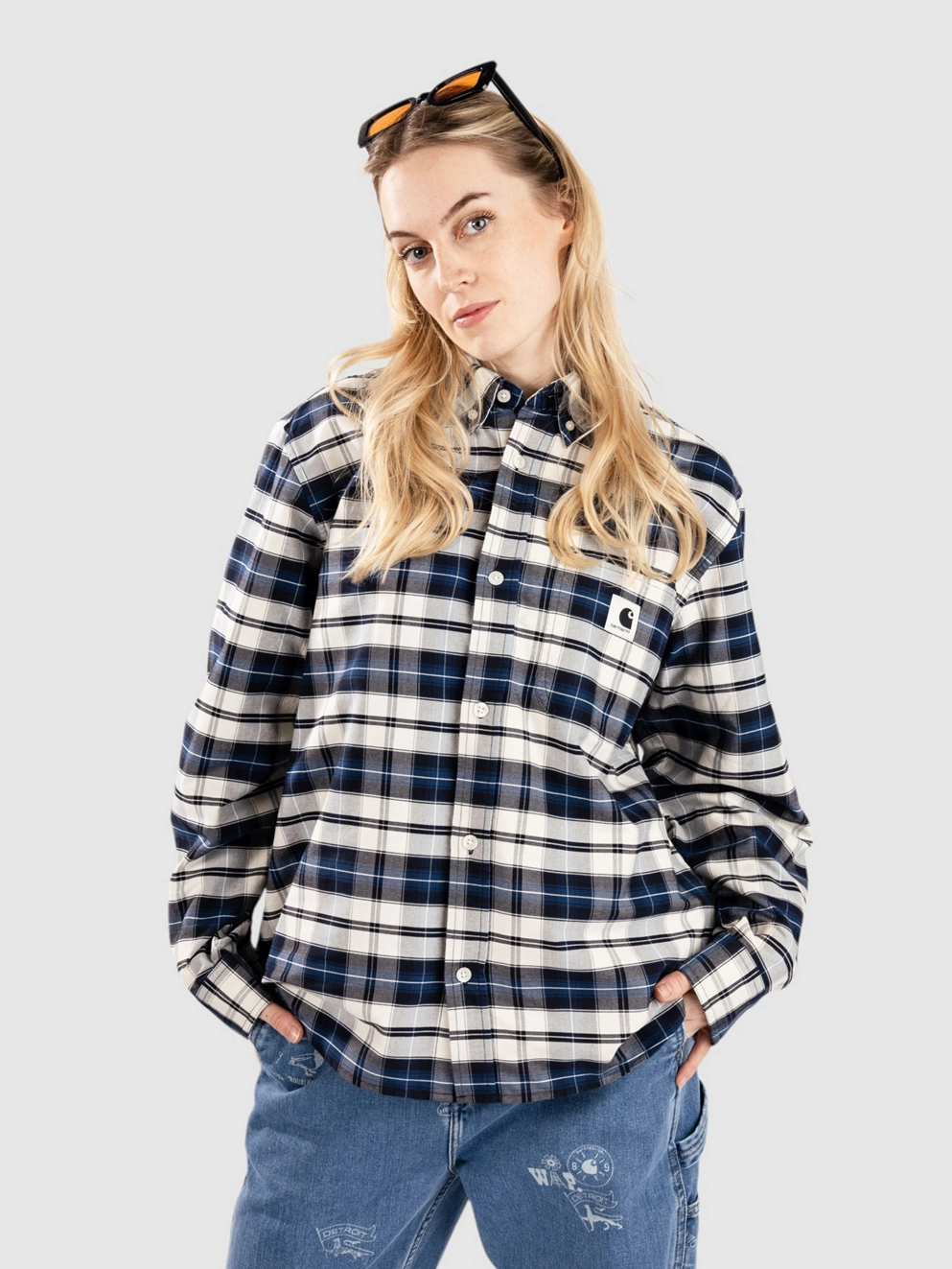 Carhartt WIP Tarbell Shirt tarbell check/dk nvy/wht