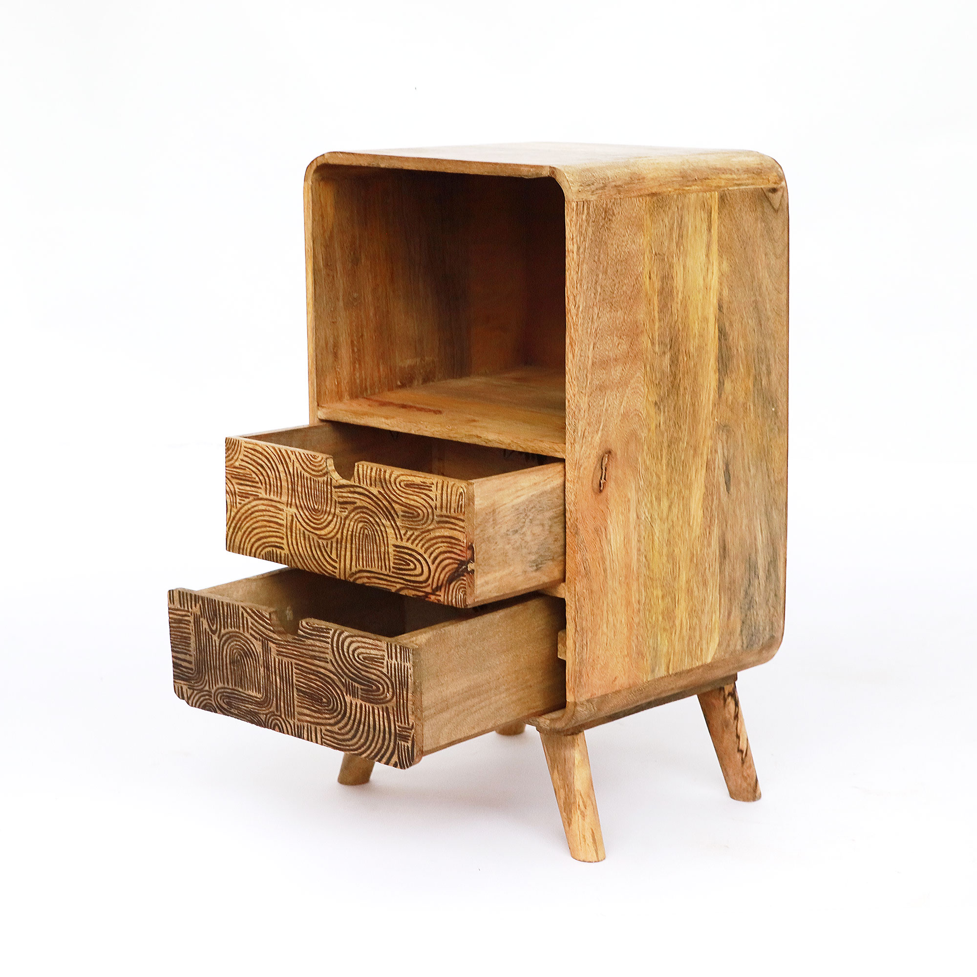 Kommode mit 2 Schubladen, Mangoholz, H 52 cm, B 29 cm, T 25 cm von fischer's lagerhaus