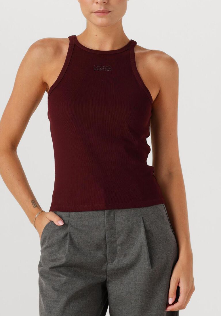 bordeaux gestuz top gzdrew rhinstone logo tank