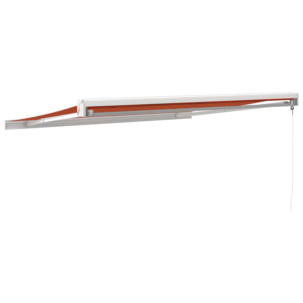 Auvent rétractable orange et marron 3,5x2,5m tissu et aluminium