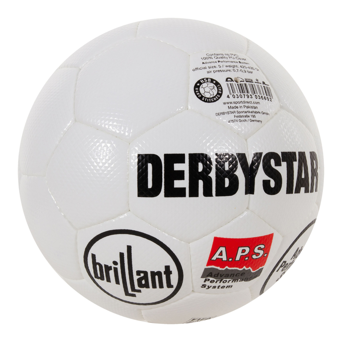 Derbystar Brillant II Voetbal Maat 5 Wit Zwart
