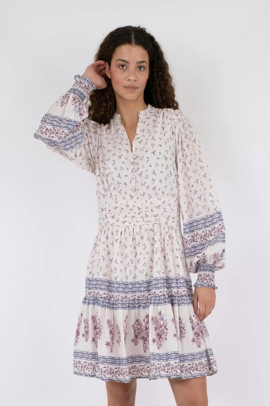 Neo Noir Malti Mini Border Dress ash rose