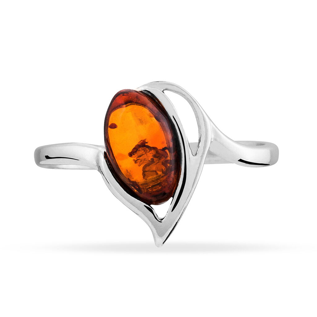 Bague Argent Blanc Nailla Ambre
