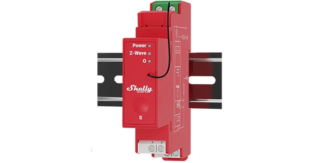 ShellyQubino Wave Pro 1PM relais  (Rood)