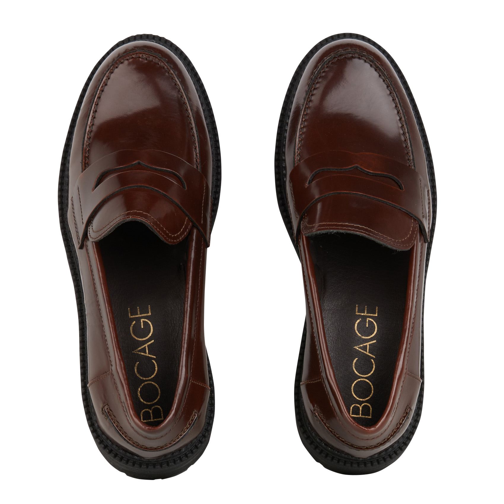 AMALIA - Mocassins crantés en cuir | Marron