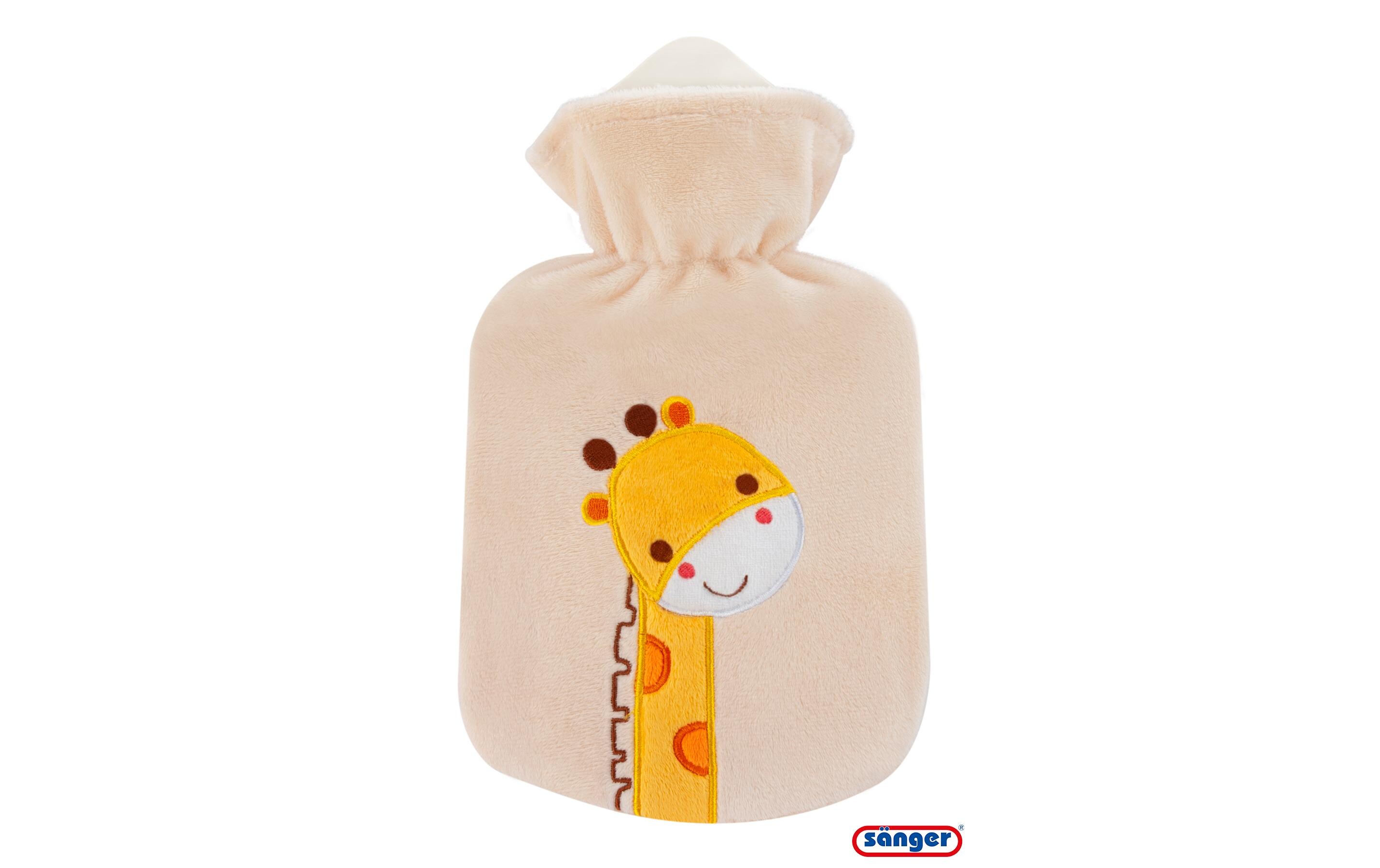 Velourbezug Giraffe 0.8 lWärmflasche mit Motiv-Veloursbezug Giraffe Zulu