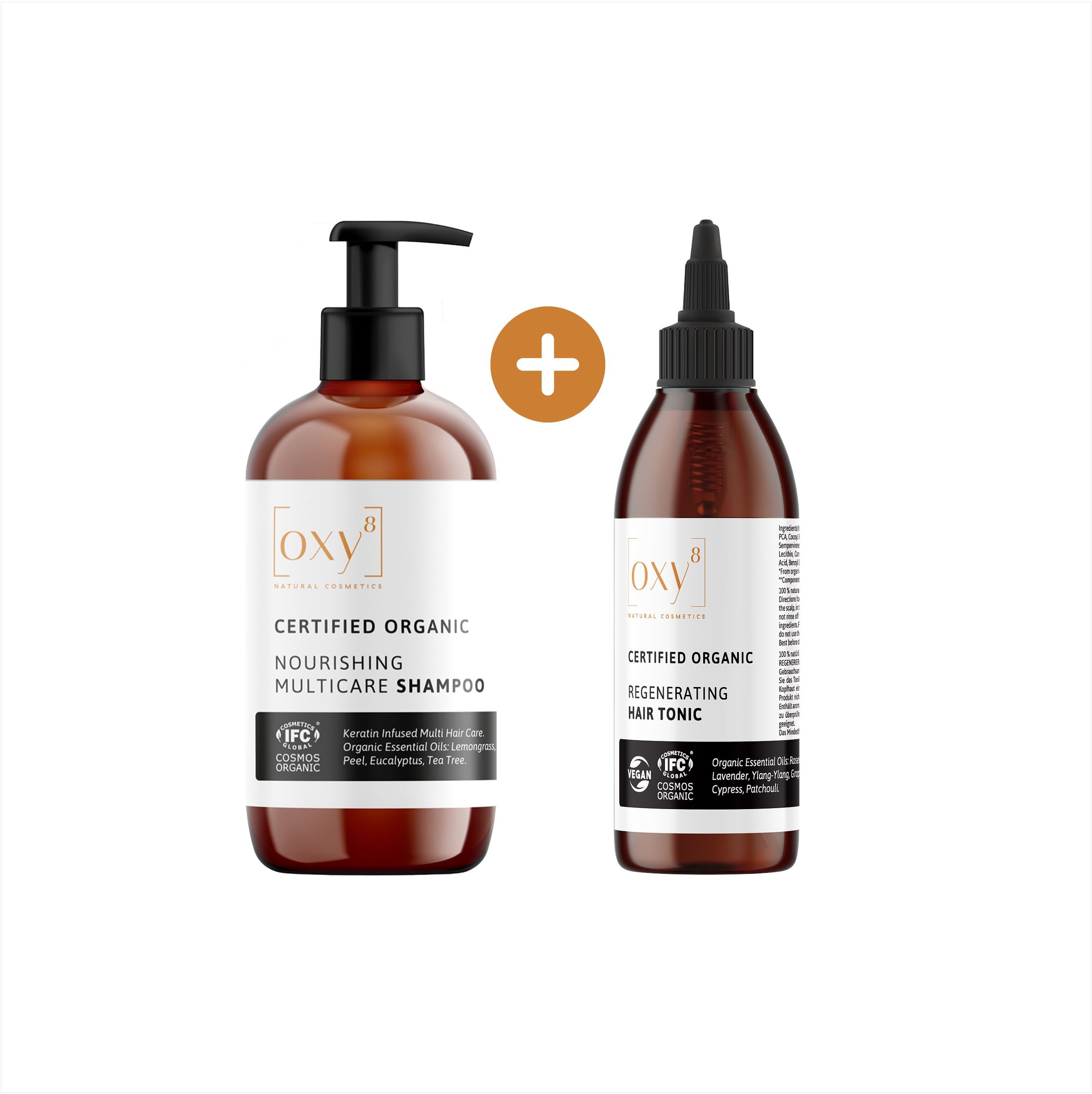 oxy8 Naturkosmetik - Männer Pflege-Set für Haare SHAMPOO & HAIR TONIC