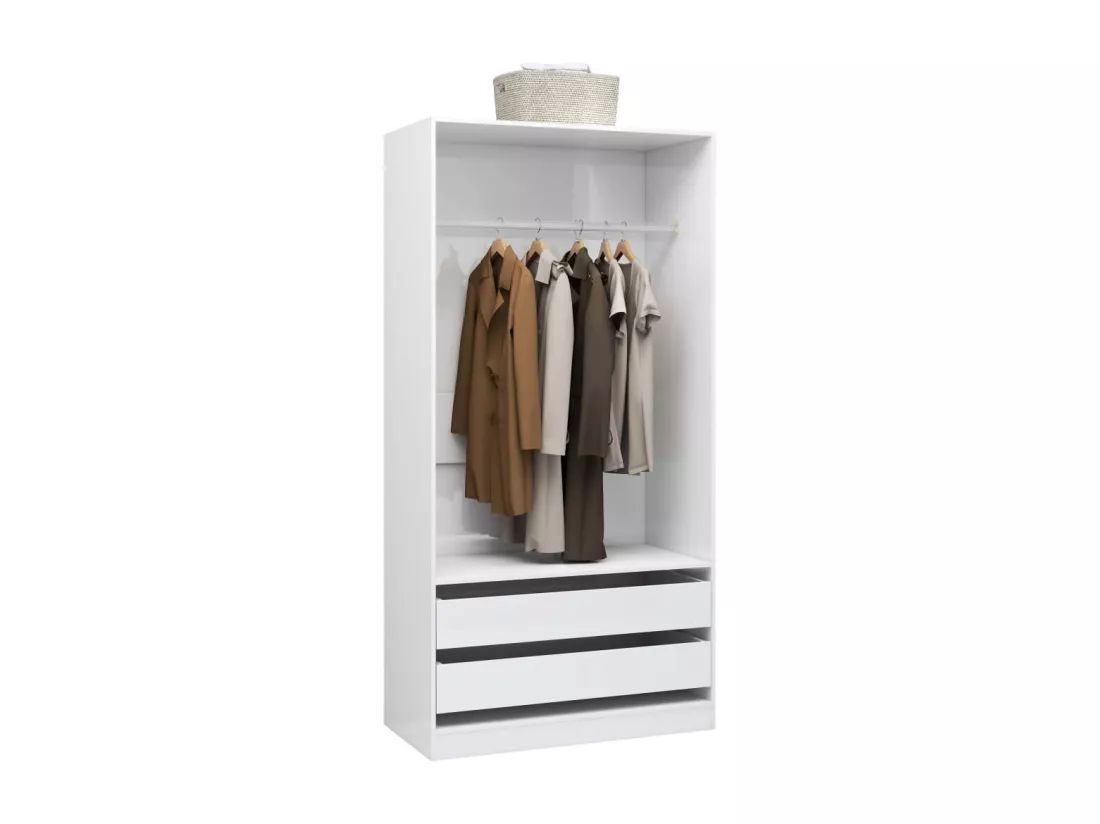 Garde-robe Blanc brillant 100x50x200 cm Bois d'ingénierie