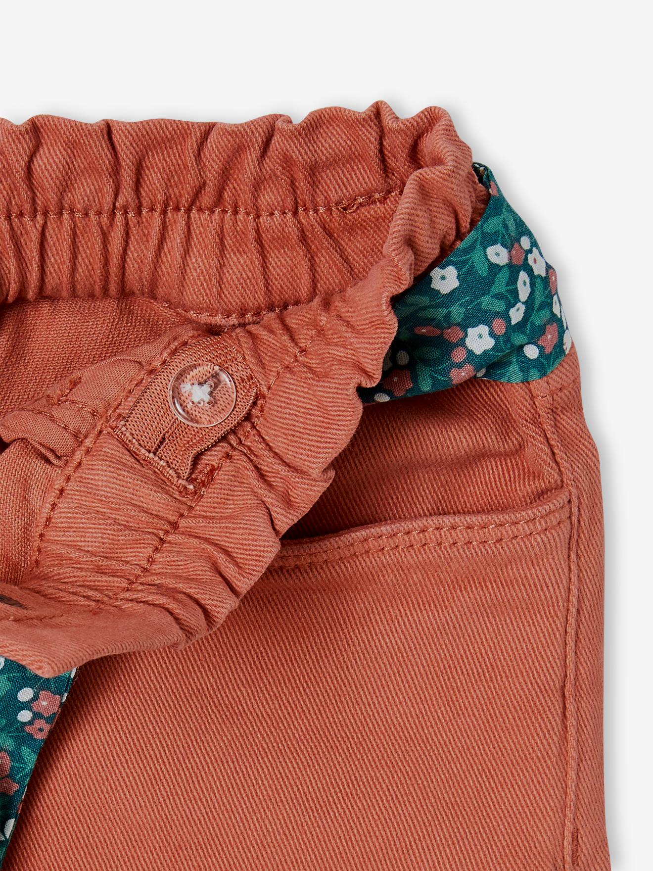 Saia estilo paperbag para meninas, rosa médio, lisa