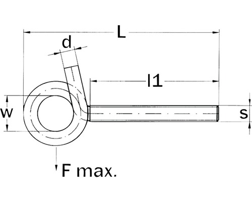 Schroefhaken, spiraalvormig met moer, 12x160 mm, 5 stuks