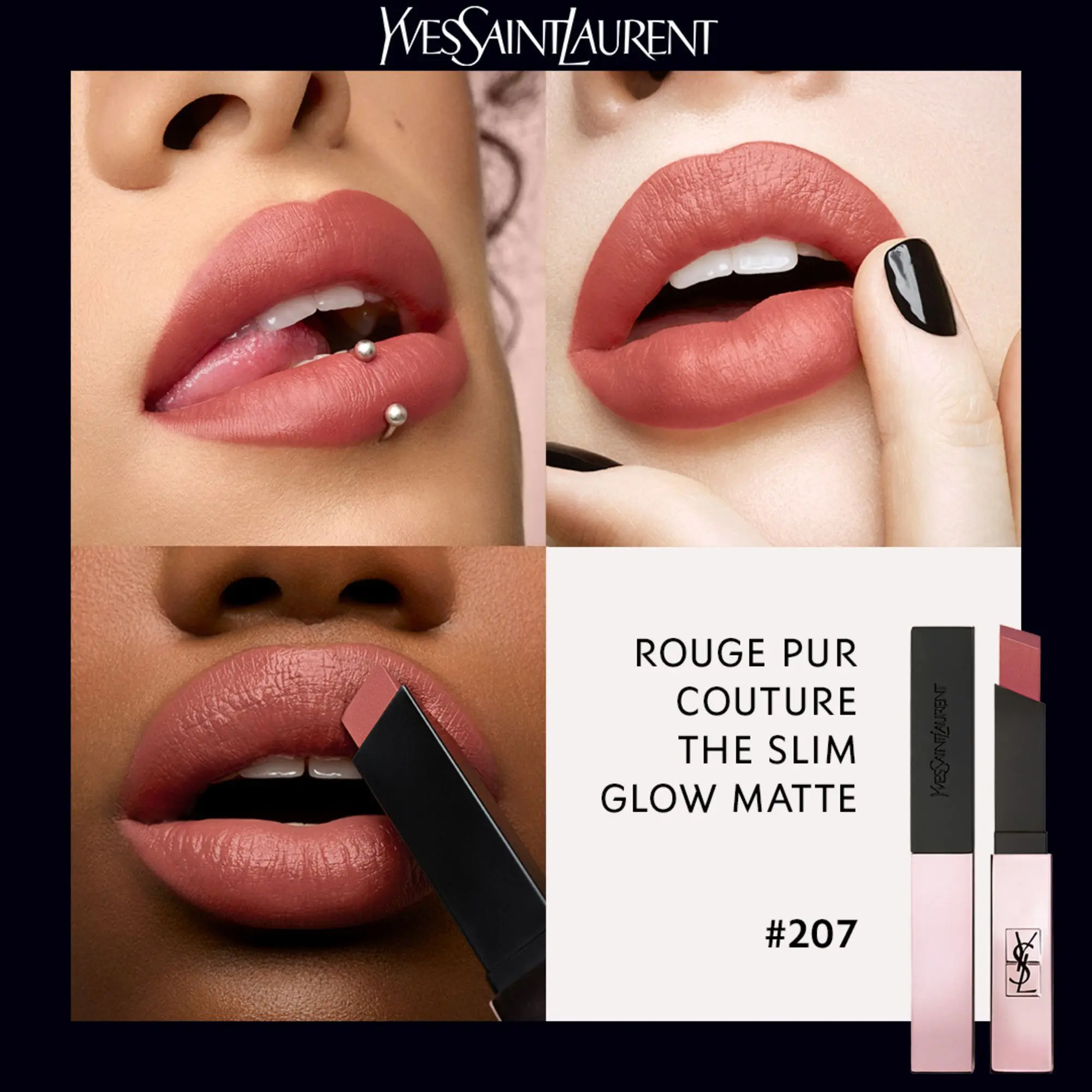 Yves Saint Laurent - Rouge Pur Couture The Slim Glow Matte Rouge à Lèvres- Maquillage
