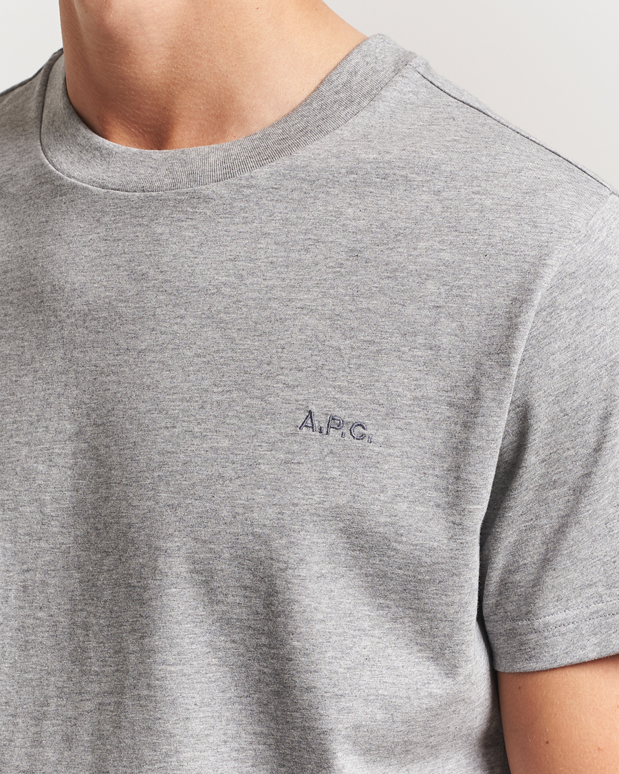 A.P.C. Embroidered APC T-Shirt Heather Grey