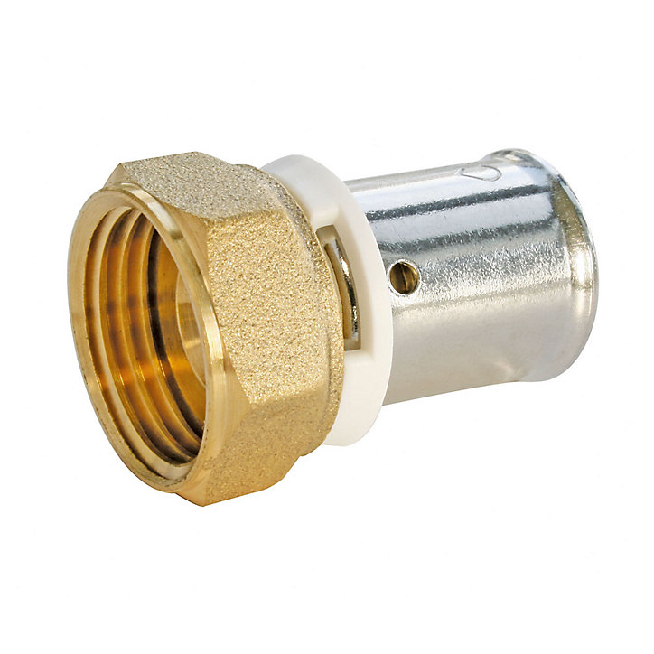 Raccord droit à sertir pour tube PER Ø12 - droit ecrou tournant 12/17 (3/8