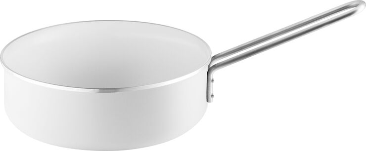 Eva Trio White Line sauterpande m. keramisk belægning 24 cm. Hvid/hvid