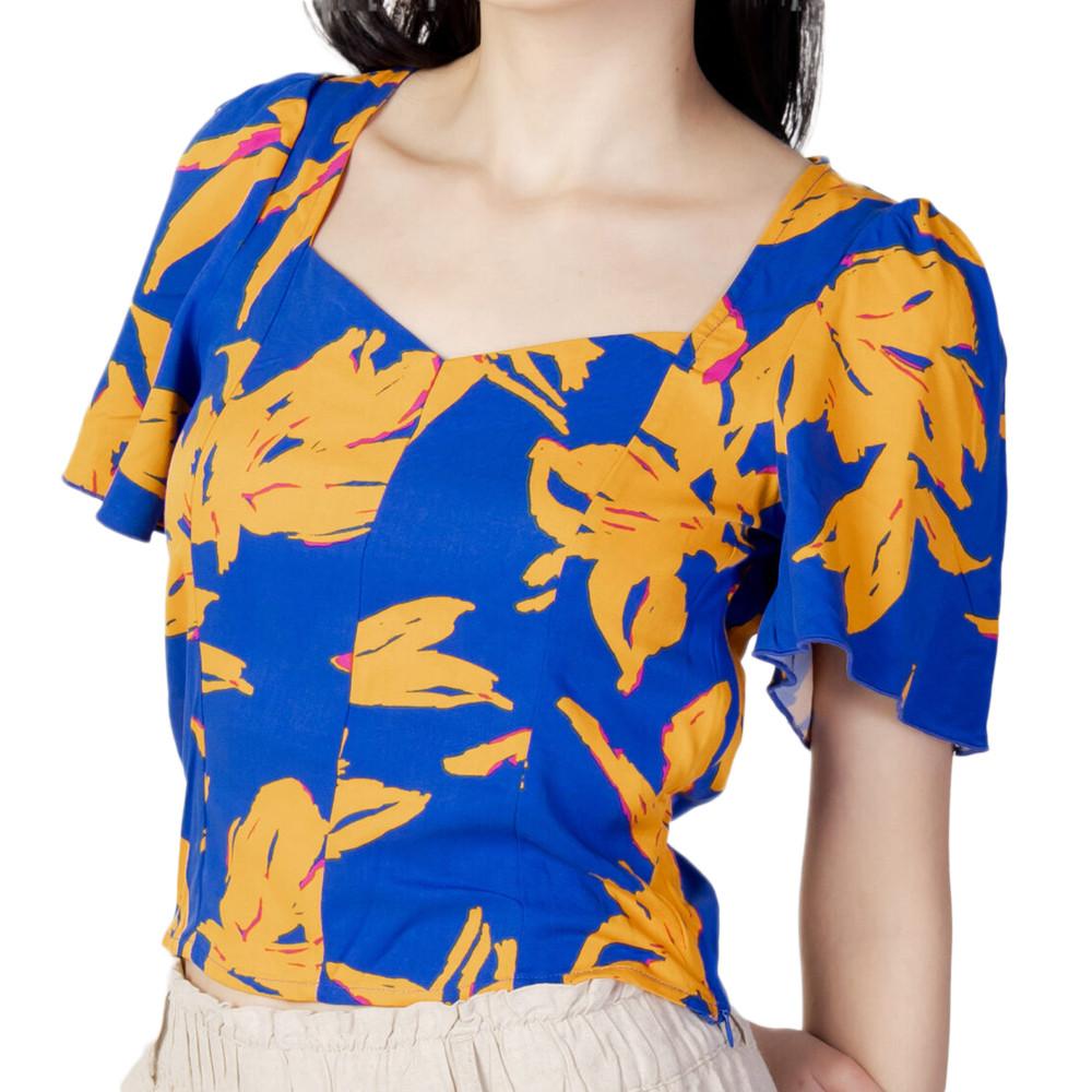 Only Blouse Bleu/Orange à Motifs Femme Only Alma