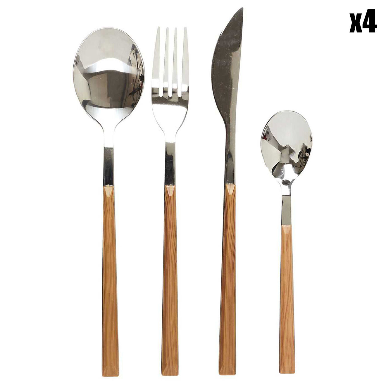 Home Deco Factory Ménagère marron - 16 pièces
