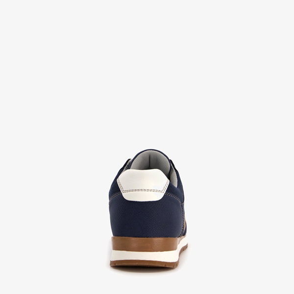 Blue Box heren sneakers blauw met bruine details