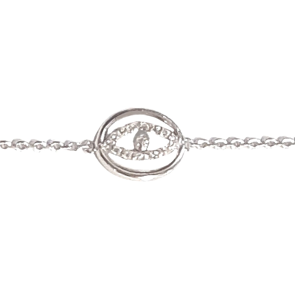 Bracelet oeil porte bonheur mauvais sort en argent 925°/00 - 18cm