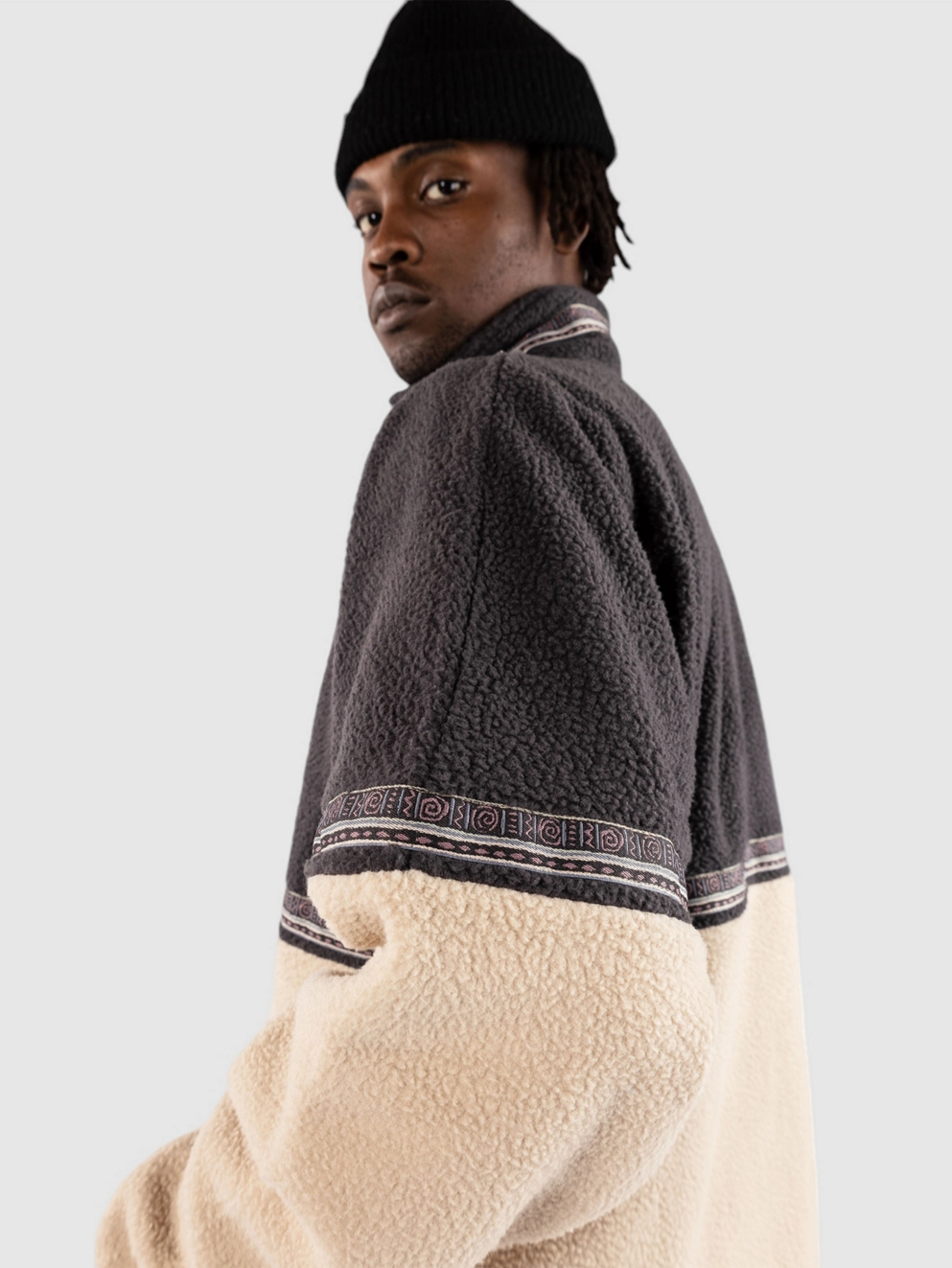 Quiksilver Take Us Back Block Polar Half-Zip Fleece plaza taupe