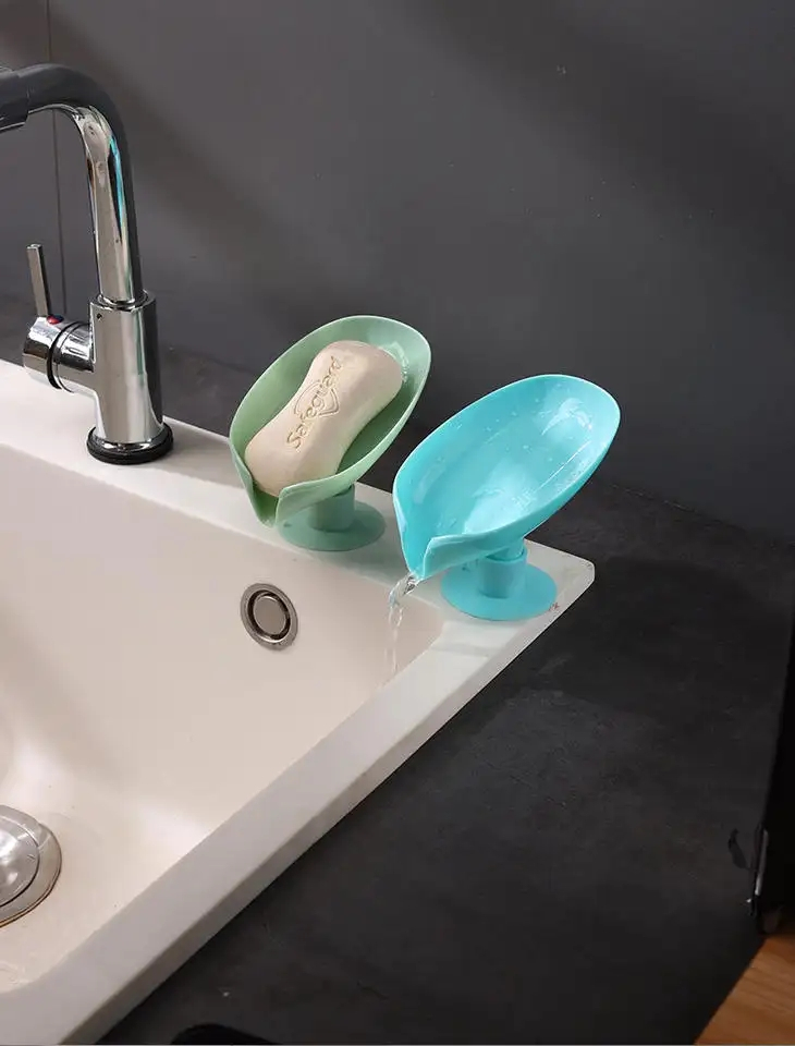 Multifunktions Seifen Schale Küchen Schwammhalter Küchen Badezimmer Organizer mit Saugnapf Halterung - Grau