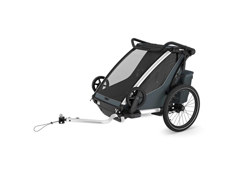 Thule Veloanhänger Chariot Cross 2 G2 Double, Dark Slate Der Fahrradanhänger für aktive Eltern