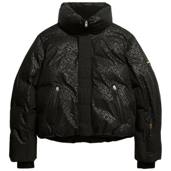 Veste de ski SUPERDRY SLALOM PUFFER JACKET SUPERDRY MONOGRAM BLACK LUXE