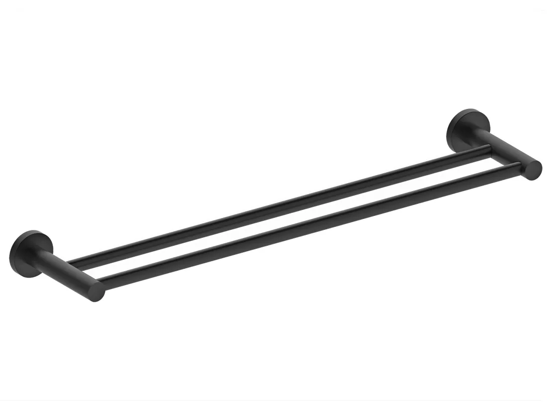 Luisa porte serviettes 2 barres en inox noir - Essebagno