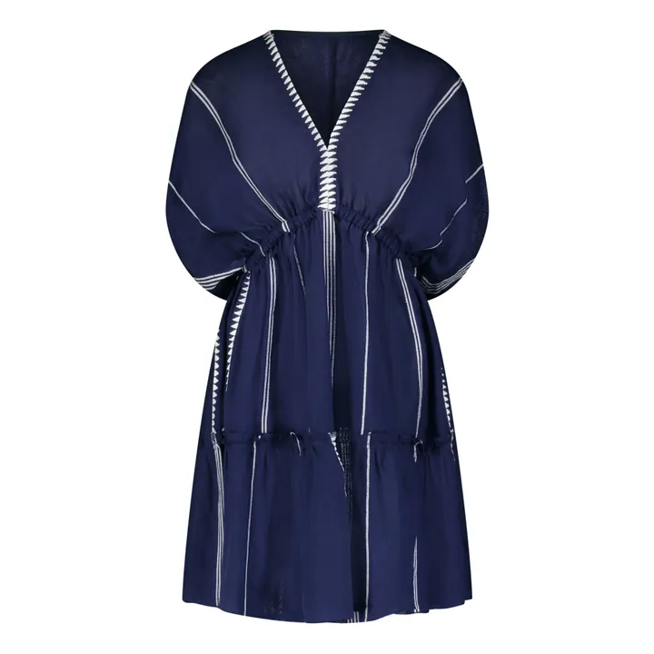 Lemlem Robe Courte Plunge Neck Nunu | Bleu marine
